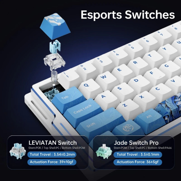 Професионална геймърска механична клавиатура ATK EDGE 60 HE Leviatan, 8K, TTC RGB Magneto Switches - EDGE60-HE-M-TTC