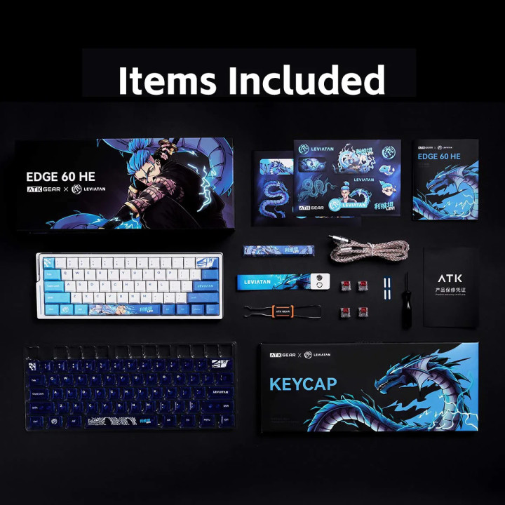 Професионална геймърска механична клавиатура ATK EDGE 60 HE Leviatan, 8K, TTC RGB Magneto Switches - EDGE60-HE-M-TTC