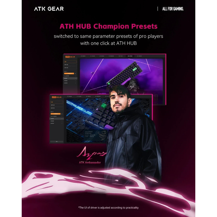 Професионална геймърска механична клавиатура ATK RS6 Ultra, 8K, TTC RGB Magneto [Linear] - Sakura Warrior - RS6-ULTRA-SAKURA-TTC