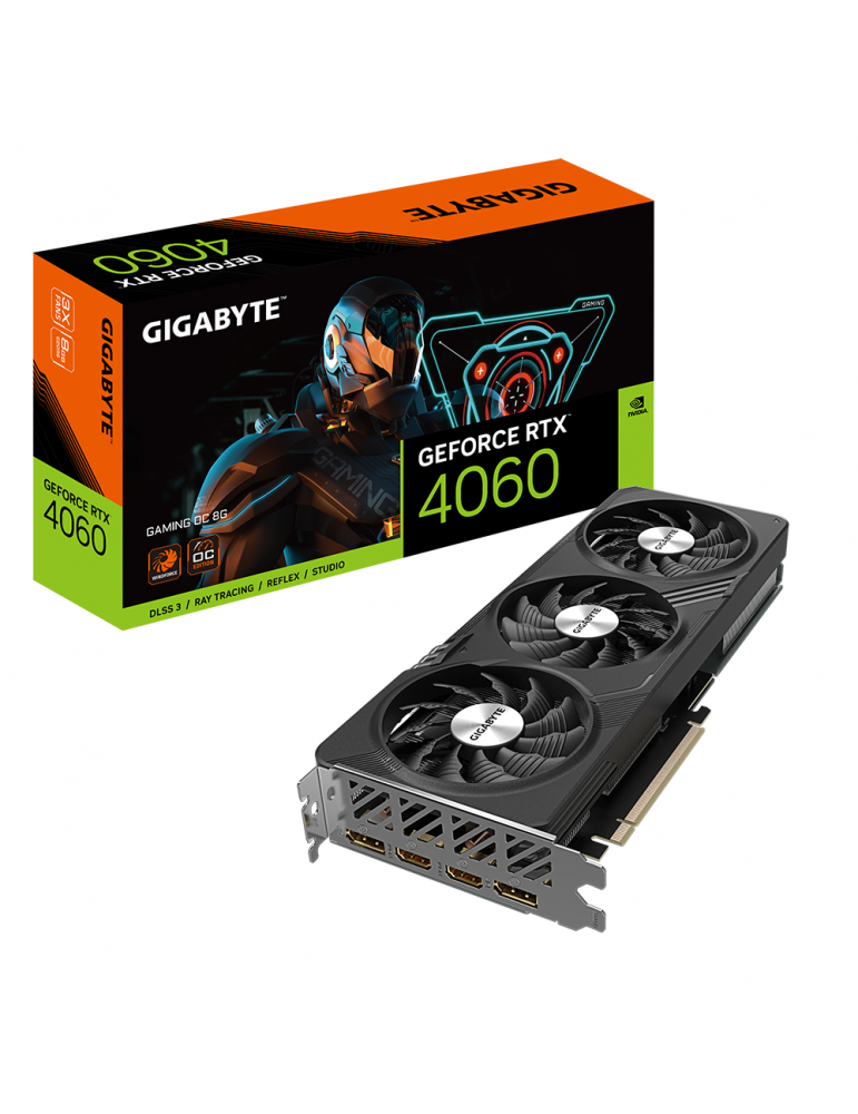 Видео карта Gigabyte GeForce RTX 4060 GAMING OC 8GB GDDR6 - GV-N4060GAMING OC-8GD