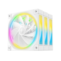 Комплект вентилатори DeepCool Fan Pack 3-in-1 3x120mm - FL12R White, Reverse, Addressable RGB - R-FL12R-WHAPN3-G