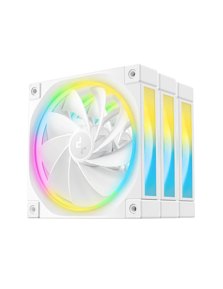 Комплект вентилатори DeepCool Fan Pack 3-in-1 3x120mm - FL12R White, Reverse, Addressable RGB - R-FL12R-WHAPN3-G