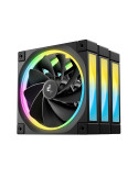 Комплект вентилатори DeepCool FL12R Black, Fan Pack 3-in-1 3x120mm, Reverse, Addressable RGB - R-FL12R-BKAPN3-G
