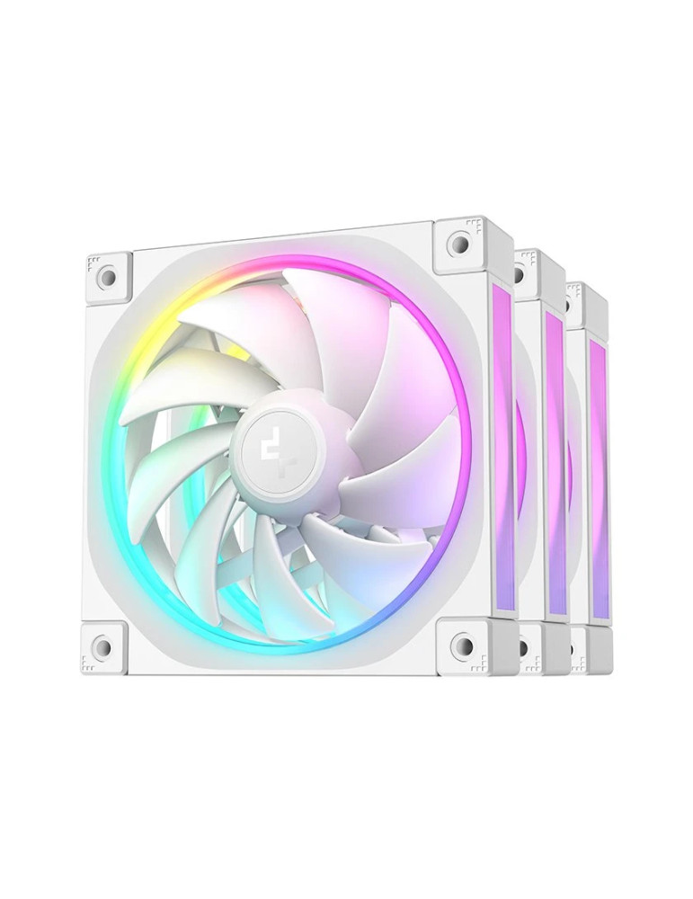 Комплект вентилатори DeepCool FL12 White, Fan Pack 3-in-1 3x120mm, Addressable RGB - R-FL12-WHAPN3-G