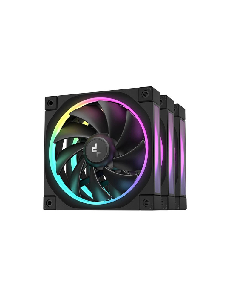 Комплект вентилатори DeepCool FL12 Black, Fan Pack 3-in-1 3x120mm, Addressable RGB - R-FL12-BKAPN3-G