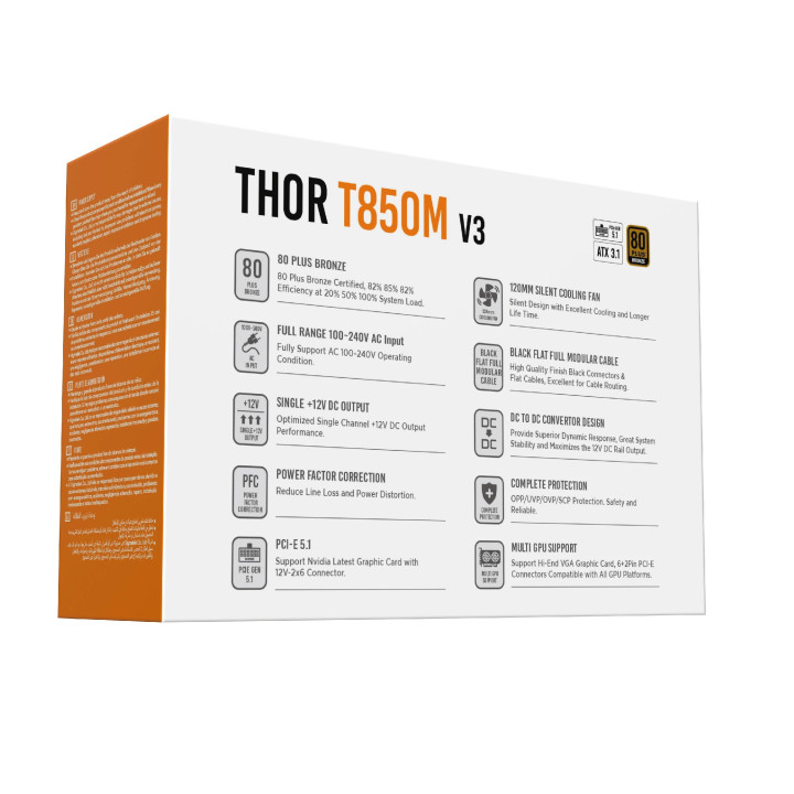 Захранване Xigmatek Thor T850M V3 ATX 3.1 850W Bronze - EN43338