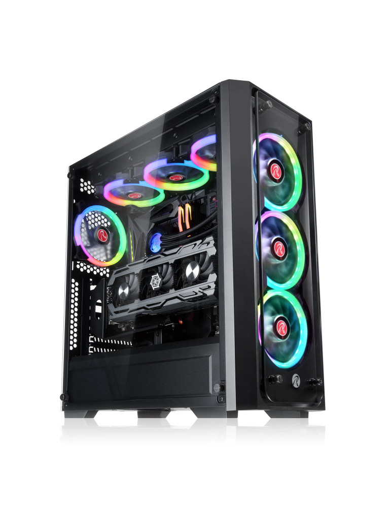 Кутия за компютър Raijintek PONOS TG4, EATX, 4бр. 120mm ARGB вентилатори, Tempered Glass - 0R20B00198
