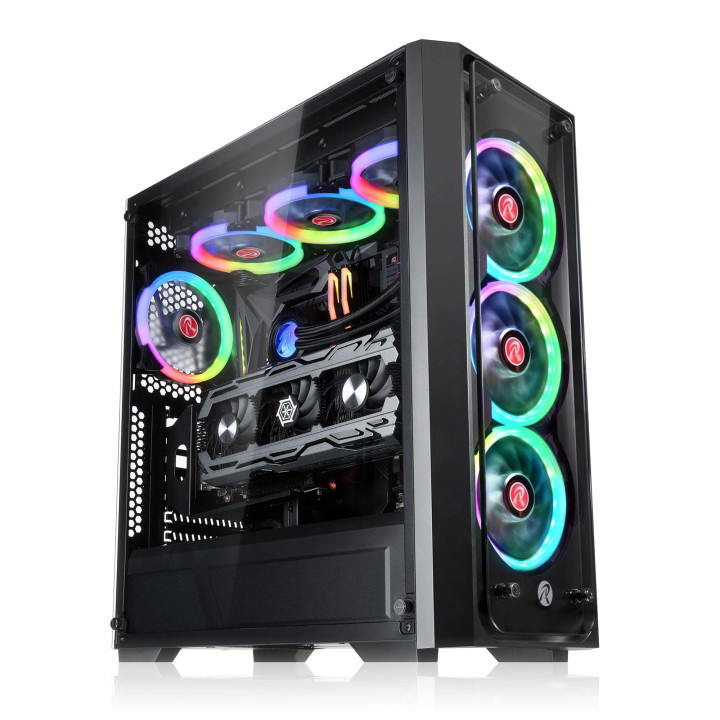 Кутия за компютър Raijintek PONOS TG4, EATX, 4бр. 120mm ARGB вентилатори, Tempered Glass - 0R20B00198
