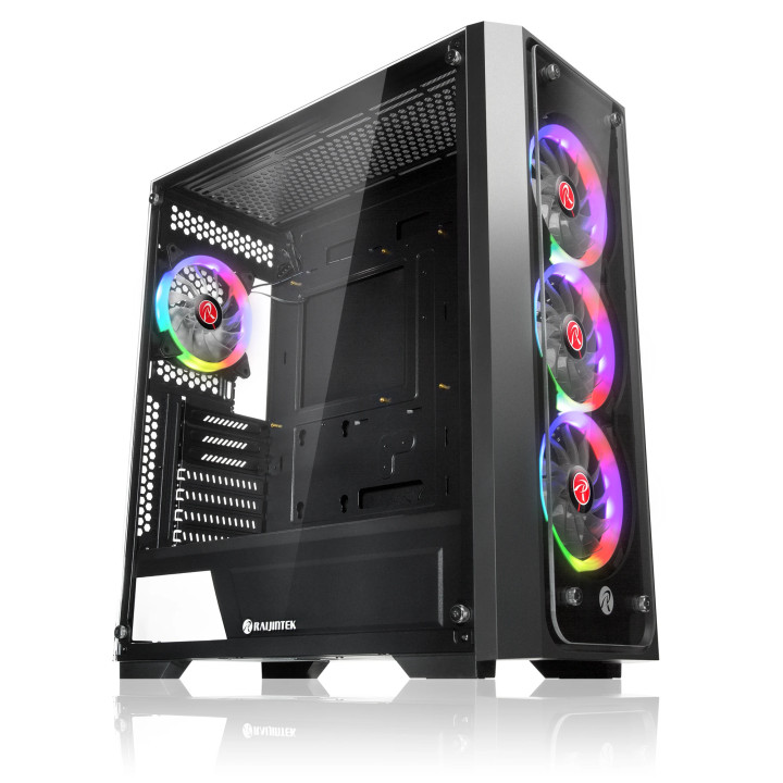 Кутия за компютър Raijintek PONOS TG4, EATX, 4бр. 120mm ARGB вентилатори, Tempered Glass - 0R20B00198