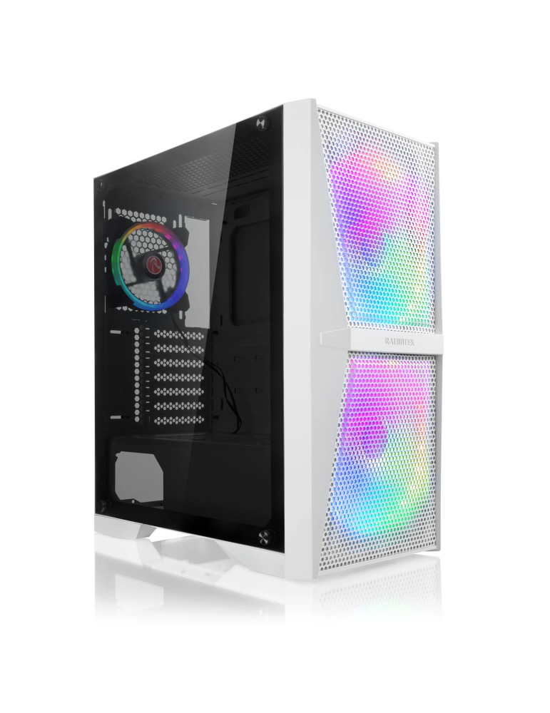 Кутия за компютър Raijintek SILENOS MS PRO White, ATX, 2 x 200 mm ARGB вентилатори - 0R20B00207