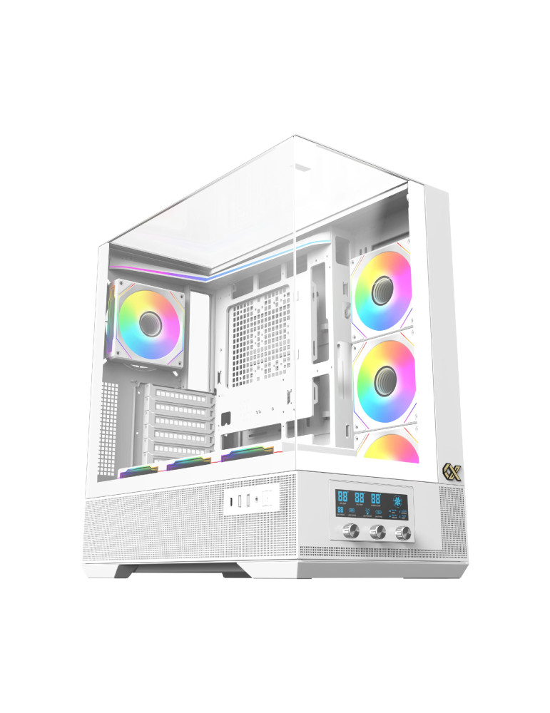 Кутия за компютър Xigmatek Vision Arctic, EATX, 7бр. ARGB вентилатори, LCD Display Panel, Smart Fan Control - EN45219
