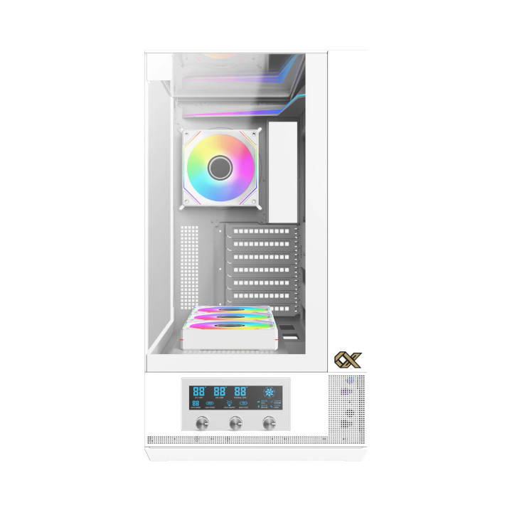 Кутия за компютър Xigmatek Vision Arctic, EATX, 7бр. ARGB вентилатори, LCD Display Panel, Smart Fan Control - EN45219
