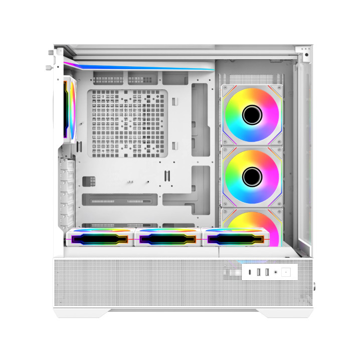 Кутия за компютър Xigmatek Vision Arctic, EATX, 7бр. ARGB вентилатори, LCD Display Panel, Smart Fan Control - EN45219