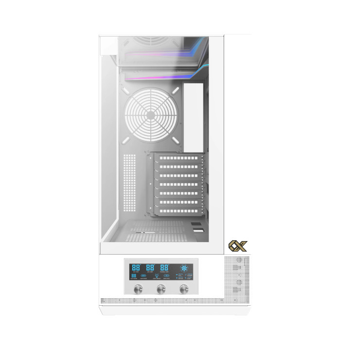 Кутия за компютър Xigmatek Vision Arctic, EATX, 7бр. ARGB вентилатори, LCD Display Panel, Smart Fan Control - EN45219