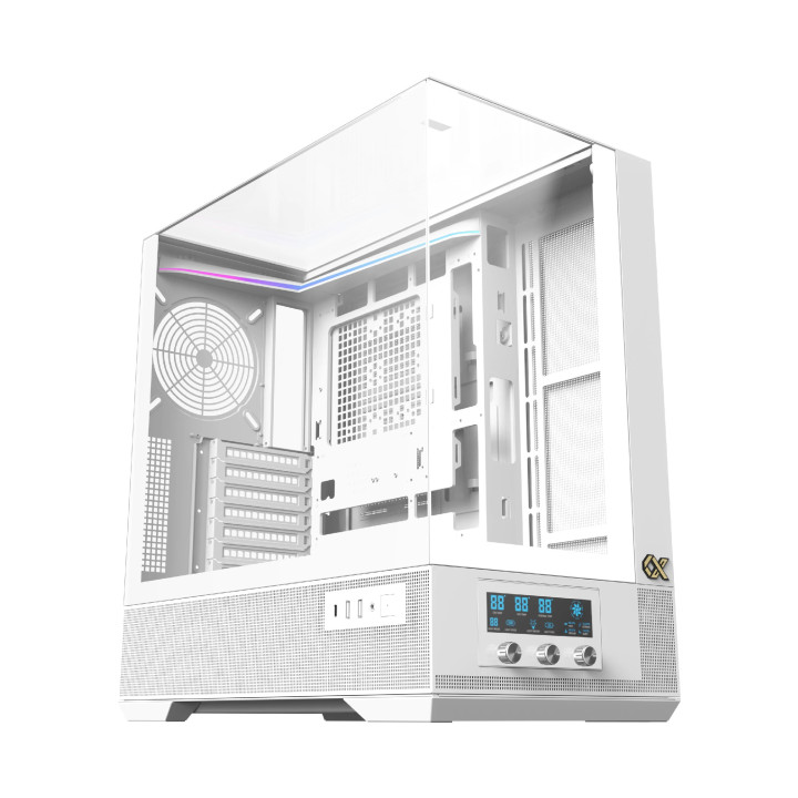 Кутия за компютър Xigmatek Vision Arctic, EATX, 7бр. ARGB вентилатори, LCD Display Panel, Smart Fan Control - EN45219