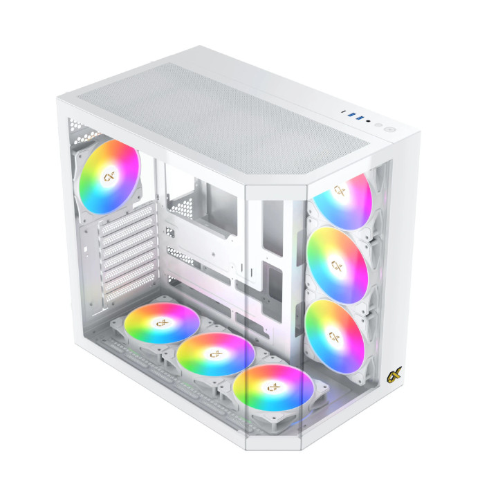 Кутия за компютър Xigmatek Cubi II Arctic, EATX, 7бр. ARGB вентилатори - EN45493