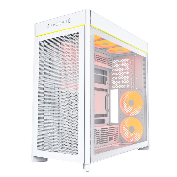 Кутия за компютър Montech HS01 PRO (W), ATX, 5бр. 120 mm ARGB вентилатори, USB-C, White - MONTECH-HS01-PRO-WH