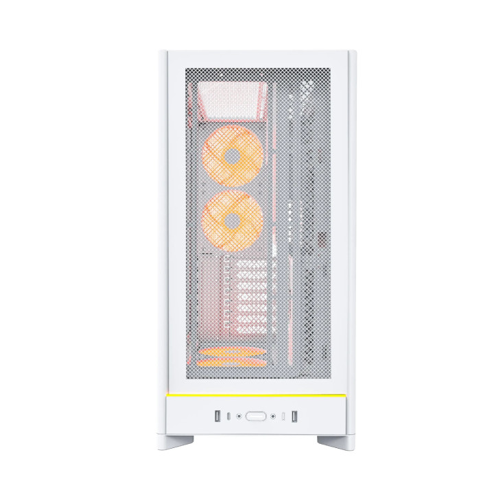 Кутия за компютър Montech HS01 PRO (W), ATX, 5бр. 120 mm ARGB вентилатори, USB-C, White - MONTECH-HS01-PRO-WH
