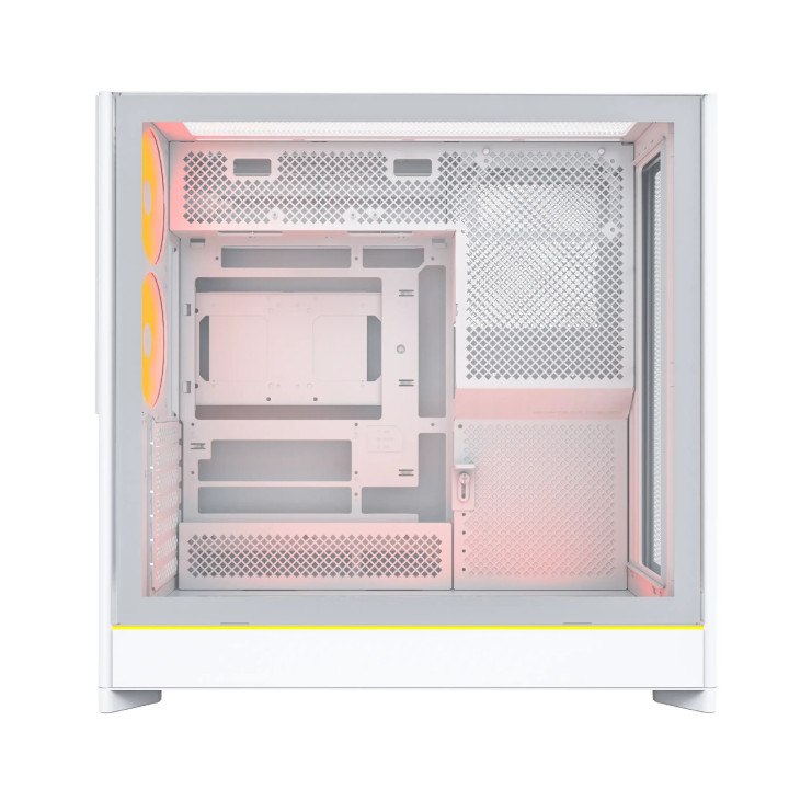 Кутия за компютър Montech HS01 PRO (W), ATX, 5бр. 120 mm ARGB вентилатори, USB-C, White - MONTECH-HS01-PRO-WH
