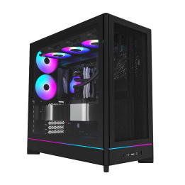 Кутия за компютър Montech HS01 PRO (W), ATX, 5бр. 120 mm ARGB вентилатори, USB-C, Black - MONTECH-HS01-PRO-BK