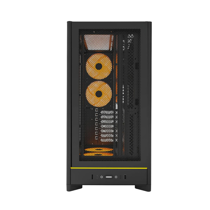 Кутия за компютър Montech HS01 PRO (W), ATX, 5бр. 120 mm ARGB вентилатори, USB-C, Black - MONTECH-HS01-PRO-BK