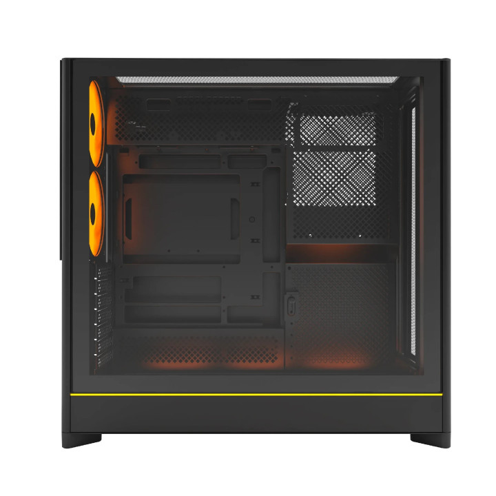 Кутия за компютър Montech HS01 PRO (W), ATX, 5бр. 120 mm ARGB вентилатори, USB-C, Black - MONTECH-HS01-PRO-BK