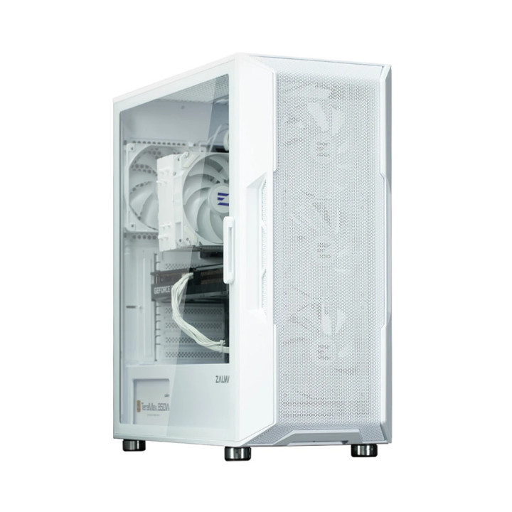 Кутия за компютър Zalman i3 NEO ARGB White, ATX, Mesh, aRGB, Tempered Glass - I3-NEO-ARGB-White