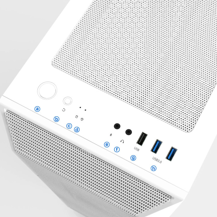 Кутия за компютър Zalman i3 NEO ARGB White, ATX, Mesh, aRGB, Tempered Glass - I3-NEO-ARGB-White