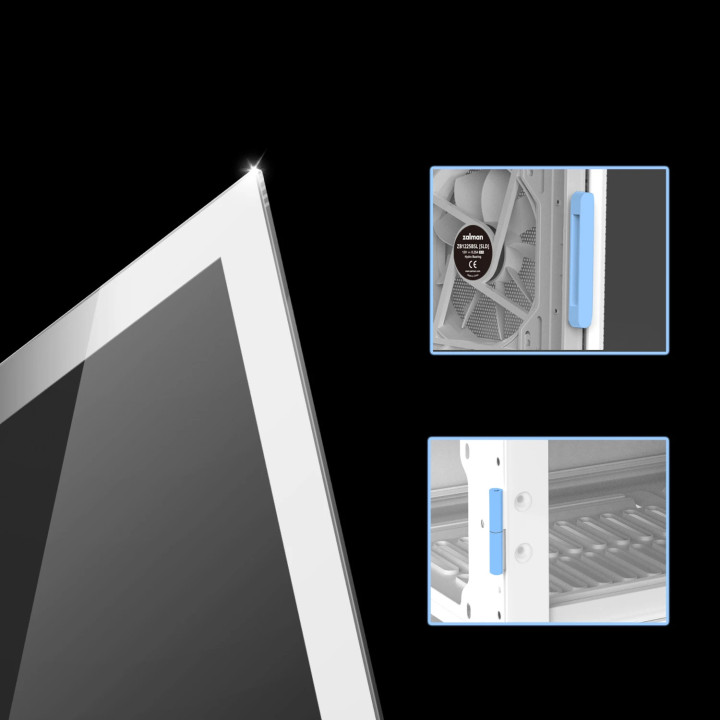 Кутия за компютър Zalman i3 NEO ARGB White, ATX, Mesh, aRGB, Tempered Glass - I3-NEO-ARGB-White