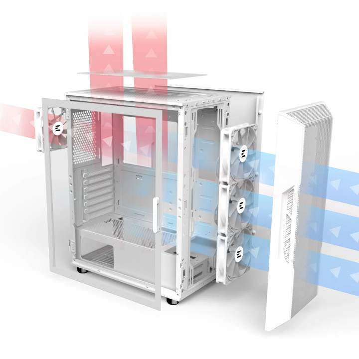 Кутия за компютър Zalman i3 NEO ARGB White, ATX, Mesh, aRGB, Tempered Glass - I3-NEO-ARGB-White