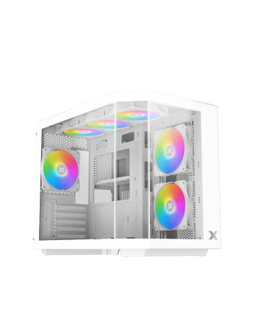 Кутия за компютър Xigmatek Cubi M Arctic, mATX, 6бр. ARGB вентилатори - EN42805