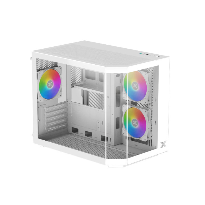Кутия за компютър Xigmatek Cubi M Arctic, mATX, 6бр. ARGB вентилатори - EN42805