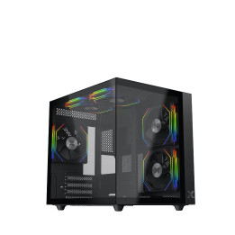 Кутия за компютър Xigmatek Aqua M Lite, mATX, 5бр. ARGB вентилатори - EN44410