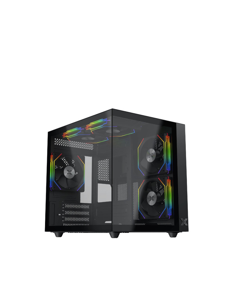 Кутия за компютър Xigmatek Aqua M Lite, mATX, 5бр. ARGB вентилатори - EN44410