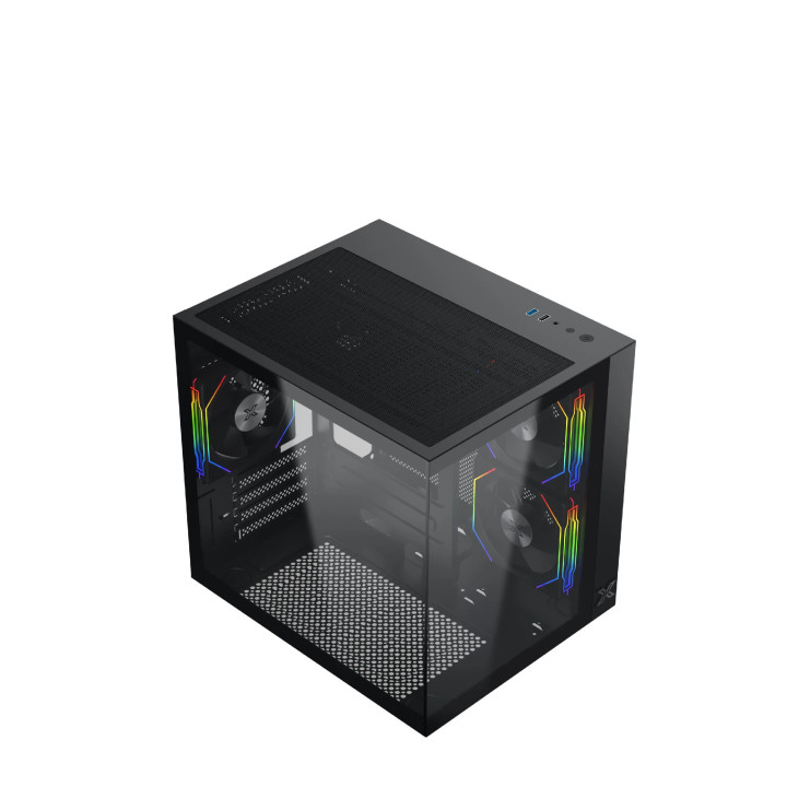 Кутия за компютър Xigmatek Aqua M Lite, mATX, 5бр. ARGB вентилатори - EN44410
