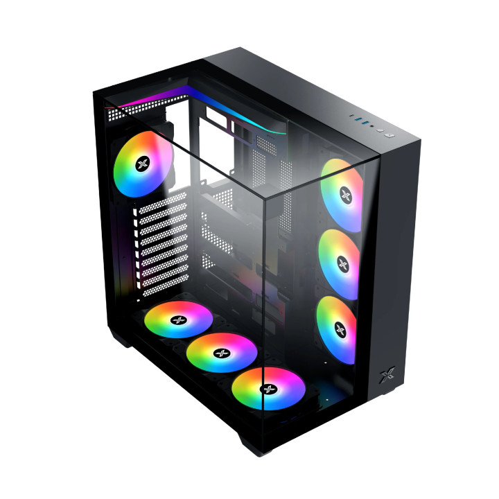 Кутия за компютър Xigmatek AQUA V, ATX, 7бр. ARGB вентилатори - EN45806