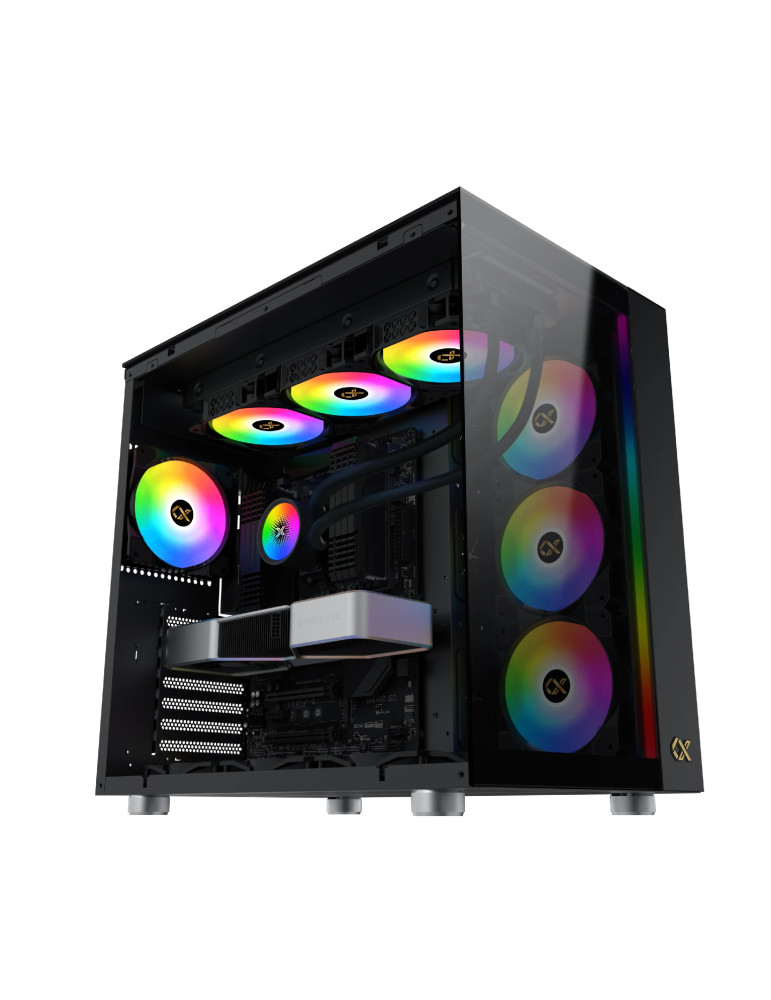 Кутия за компютър Xigmatek AQUA ULTRA, EATX, 7бр. ARGB вентилатори - EN40672