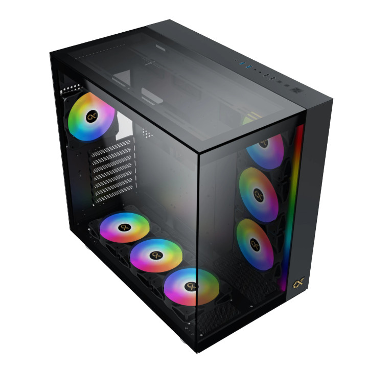 Кутия за компютър Xigmatek AQUA ULTRA, EATX, 7бр. ARGB вентилатори - EN40672