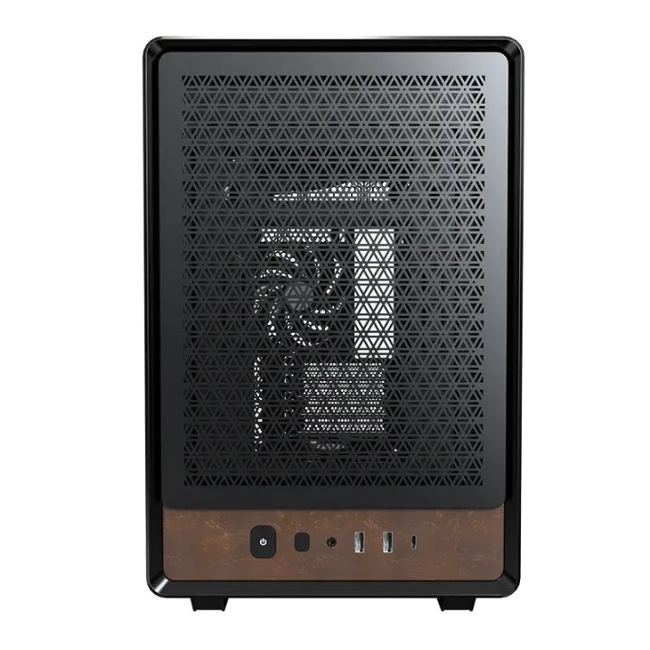 Кутия за компютър Montech Heritage PRO (B), mATX, USB-C, Leather, 4бр. 120 mm вентилатори - MONTECH-HERITAGE-PRO-B