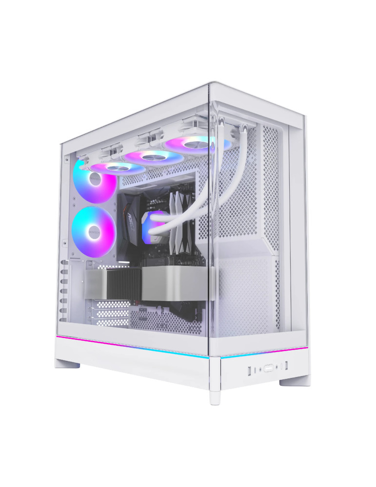 Кутия за компютър Montech HS02 PRO (W), ATX, 5бр. 120 mm ARGB вентилатори, USB-C, Black - MONTECH-HS02-PRO-WH