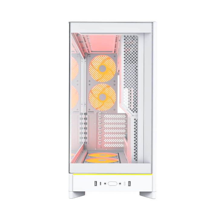 Кутия за компютър Montech HS02 PRO (W), ATX, 5бр. 120 mm ARGB вентилатори, USB-C, Black - MONTECH-HS02-PRO-WH