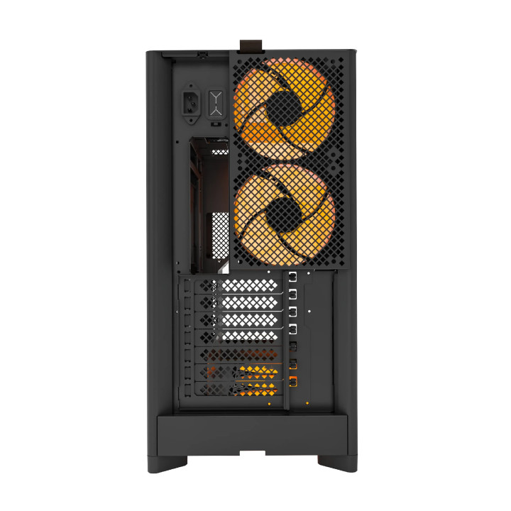 Кутия за компютър Montech HS02 PRO (B), ATX, 5бр. 120 mm ARGB вентилатори, USB-C, Black - MONTECH-HS02-PRO-BK