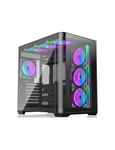 Кутия за компютър Raijintek ATREUS BT7 Black, EATX, 7бр. 120 mm Infinity Mirror ARGB вентилатори included - 0R20B00258
