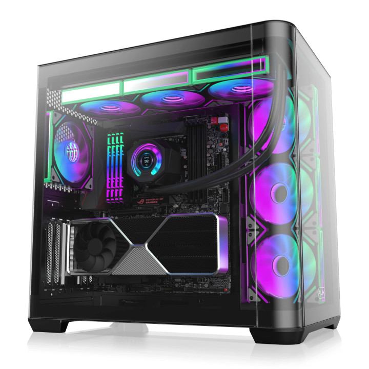 Кутия за компютър Raijintek ATREUS BT7 Black, EATX, 7бр. 120 mm Infinity Mirror ARGB вентилатори included - 0R20B00258