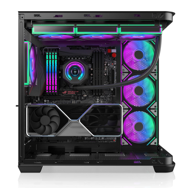 Кутия за компютър Raijintek ATREUS BT7 Black, EATX, 7бр. 120 mm Infinity Mirror ARGB вентилатори included - 0R20B00258