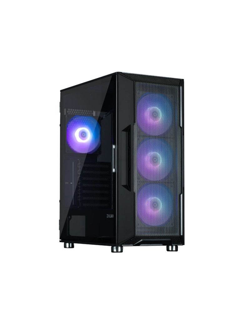 Кутия за компютър Zalman i3 NEO ARGB Black, ATX, Mesh, aRGB, Tempered Glass - I3-NEO-ARGB-Black