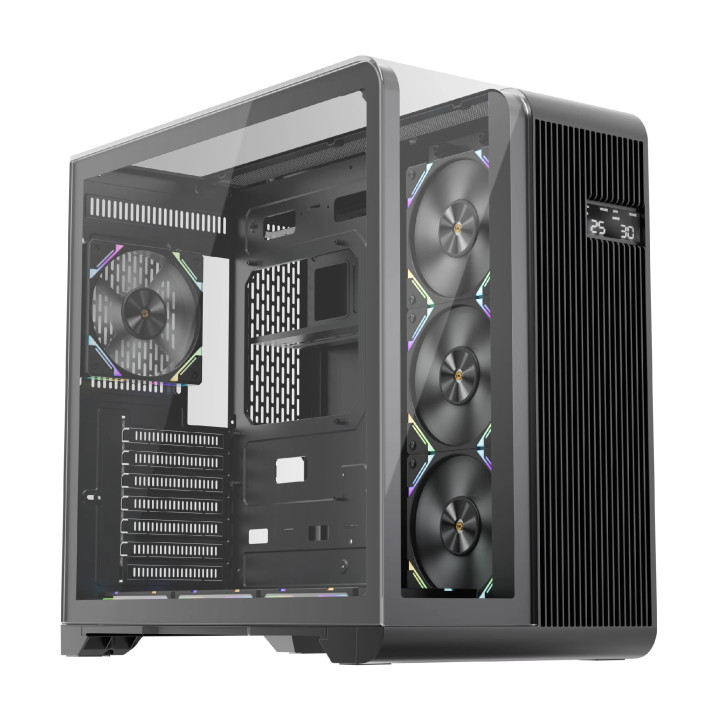 Кутия за компютър 1stPlayer RT7 Black, ATX, LED display - RT7-Black