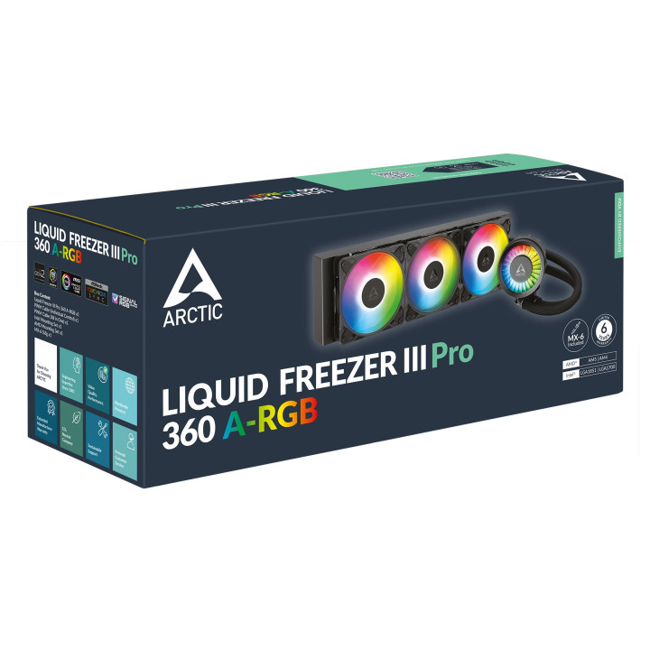 Водно охлаждане за процесор Arctic Liquid Freezer III Pro 360 A-RGB Black - ACFRE00184A