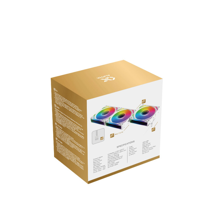 Комплект вентилатори Xigmatek Starlink Ultra Arctic, 3x120mm, Infinity Mirror, A-RGB - EN40856