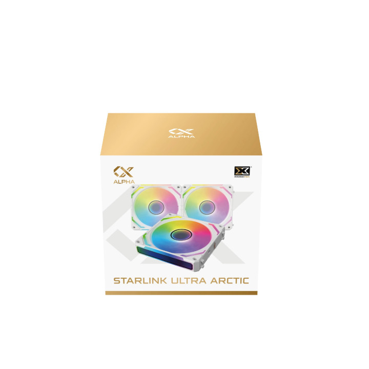 Комплект вентилатори Xigmatek Starlink Ultra Arctic, 3x120mm, Infinity Mirror, A-RGB - EN40856